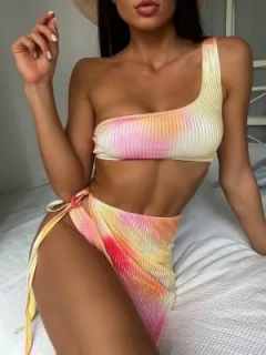 Купальник разноцветный 3в1 лиф+трусики+парео фото 3029883743