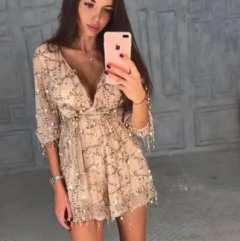 Трендовое платье с пайетками 0591