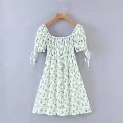 Трендовое Коттоновое платье на подкладке с цветами 0753