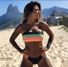 Купальник в яркую полоску 0725