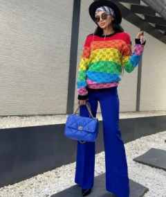 Трендовый очень теплый удлинённые оверсайз свитерки в стиле GUCCI фото 428713840