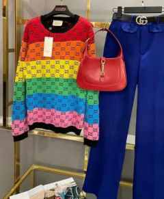 Трендовый очень теплый удлинённые оверсайз свитерки в стиле GUCCI фото 2561196631